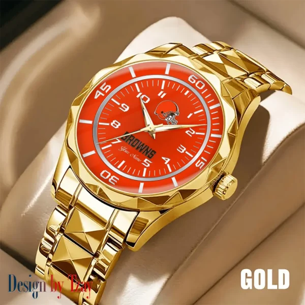 Cleveland Browns Best Dad Ever Luxury Diamond Men Wristwatch Father's Day Gift SPTDMW235 - Image 5