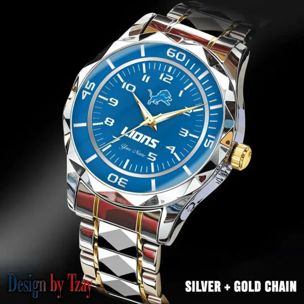 Detroit Lions Best Dad Ever Luxury Diamond Men Wristwatch Father's Day Gift SPTDMW238 - Image 5