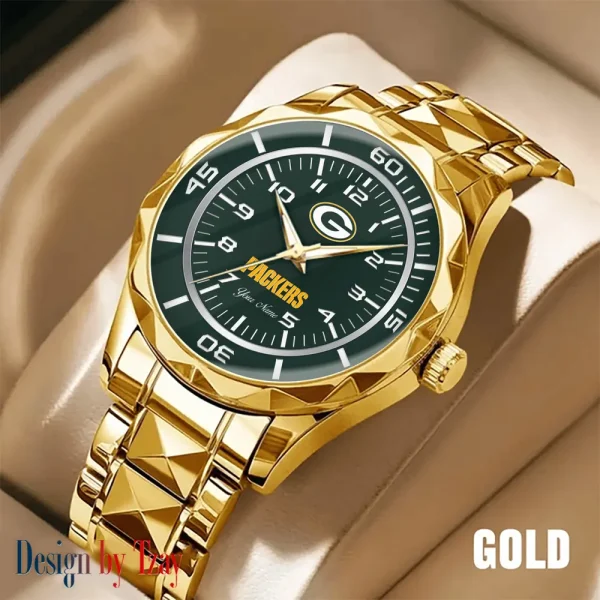 Green Bay Packers Best Dad Ever Luxury Diamond Men Wristwatch Father's Day Gift SPTDMW239 - Image 3