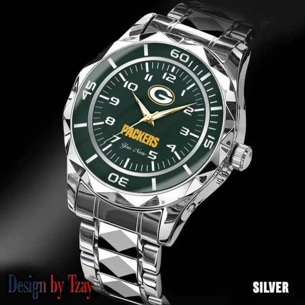 Green Bay Packers Best Dad Ever Luxury Diamond Men Wristwatch Father's Day Gift SPTDMW239 - Image 5