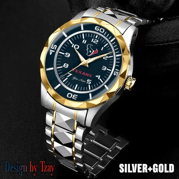 Houston Texans Best Dad Ever Luxury Diamond Men Wristwatch Father's Day Gift SPTDMW240