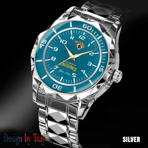 Jacksonville Jaguars Best Dad Ever Luxury Diamond Men Wristwatch Father's Day Gift SPTDMW242 - Image 4