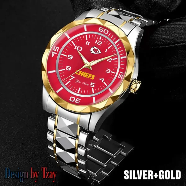Kansas City Chiefs Best Dad Ever Luxury Diamond Men Wristwatch Father's Day Gift SPTDMW243 - Image 4