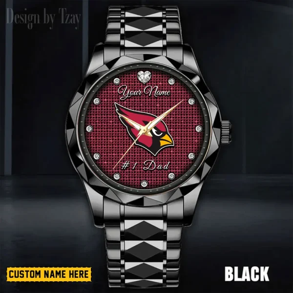 Arizona Cardinals #1 Dad Luxury Diamond Men Wristwatch Father's Day Gift SPTDMW195 - Image 3