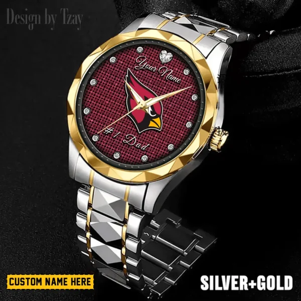 Arizona Cardinals #1 Dad Luxury Diamond Men Wristwatch Father's Day Gift SPTDMW195