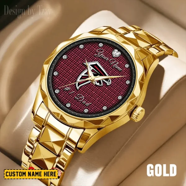 Atlanta Falcons #1 Dad Luxury Diamond Men Wristwatch Father's Day Gift SPTDMW196 - Image 4