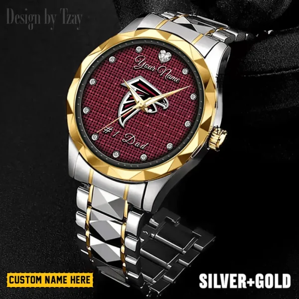 Atlanta Falcons #1 Dad Luxury Diamond Men Wristwatch Father's Day Gift SPTDMW196