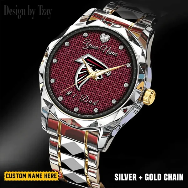 Atlanta Falcons #1 Dad Luxury Diamond Men Wristwatch Father's Day Gift SPTDMW196 - Image 5
