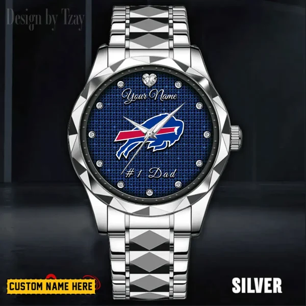 Buffalo Bills #1 Dad Luxury Diamond Men Wristwatch Father's Day Gift SPTDMW198 - Image 2