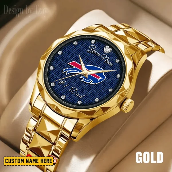 Buffalo Bills #1 Dad Luxury Diamond Men Wristwatch Father's Day Gift SPTDMW198 - Image 4