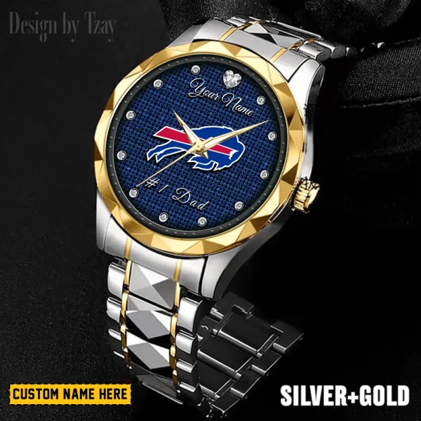 Buffalo Bills #1 Dad Luxury Diamond Men Wristwatch Father's Day Gift SPTDMW198