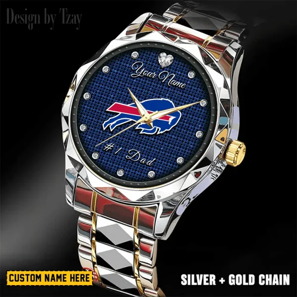 Buffalo Bills #1 Dad Luxury Diamond Men Wristwatch Father's Day Gift SPTDMW198 - Image 5