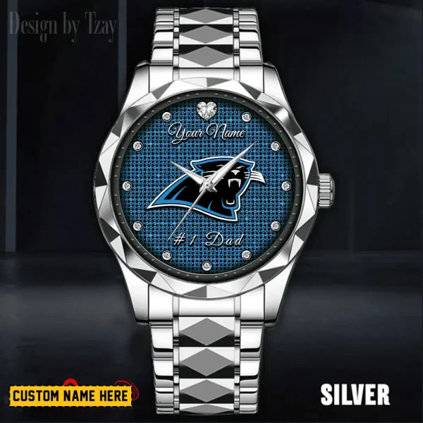 Carolina Panthers #1 Dad Luxury Diamond Men Wristwatch Father's Day Gift SPTDMW199 - Image 2