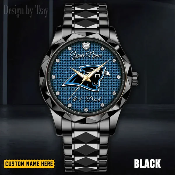 Carolina Panthers #1 Dad Luxury Diamond Men Wristwatch Father's Day Gift SPTDMW199 - Image 5