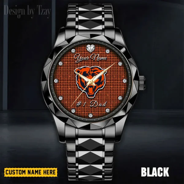 Chicago Bears #1 Dad Luxury Diamond Men Wristwatch Father's Day Gift SPTDMW200 - Image 4