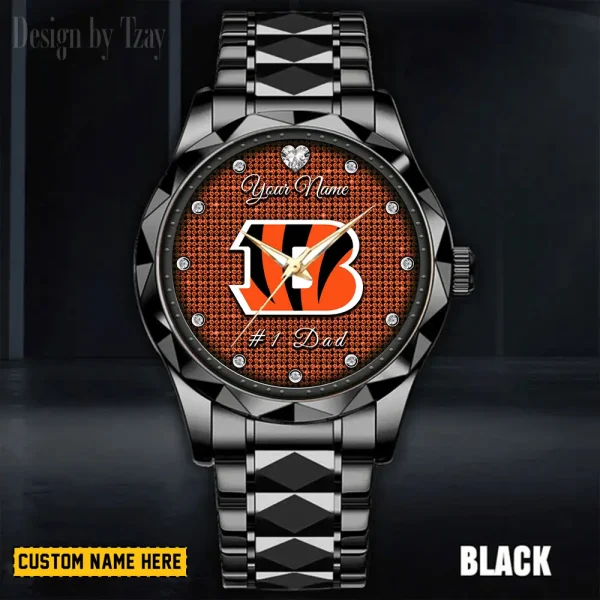 Cincinnati Bengals #1 Dad Luxury Diamond Men Wristwatch Father's Day Gift SPTDMW201 - Image 4
