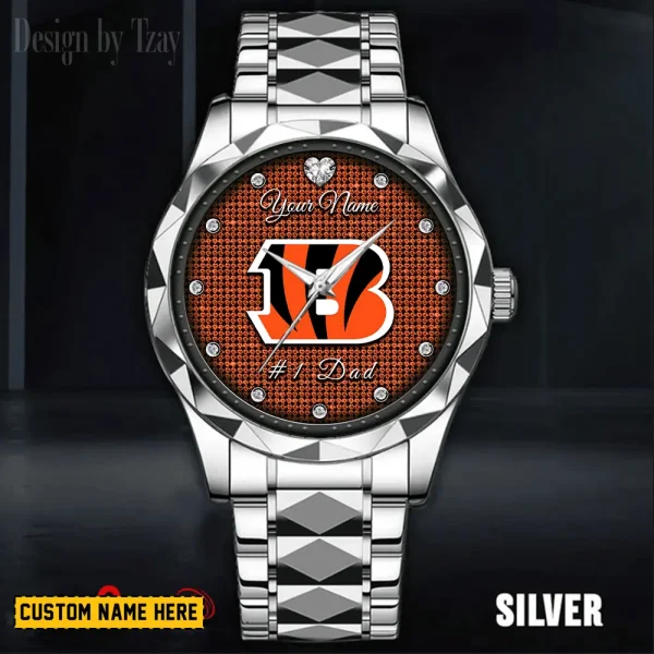 Cincinnati Bengals #1 Dad Luxury Diamond Men Wristwatch Father's Day Gift SPTDMW201 - Image 5