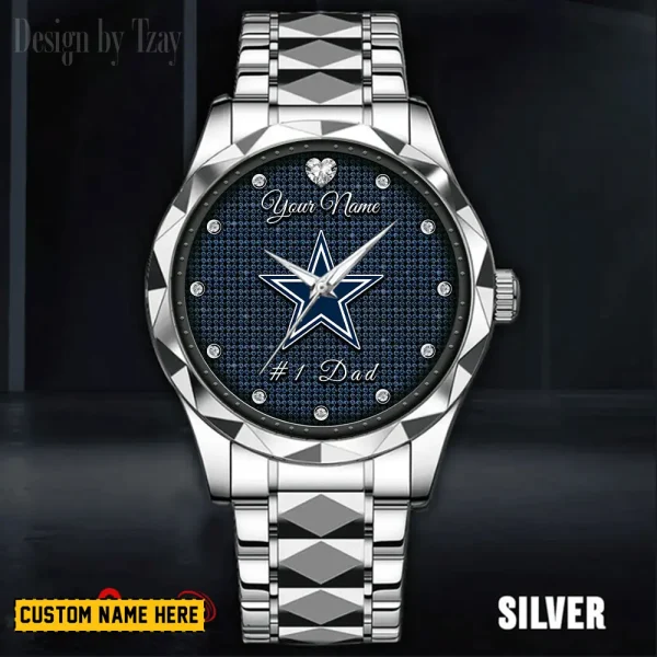 Dallas Cowboys #1 Dad Luxury Diamond Men Wristwatch Father's Day Gift SPTDMW203 - Image 2