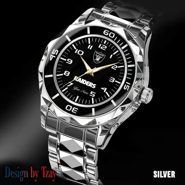 Las Vegas Raiders Best Dad Ever Luxury Diamond Men Wristwatch Father's Day Gift SPTDMW244 - Image 3