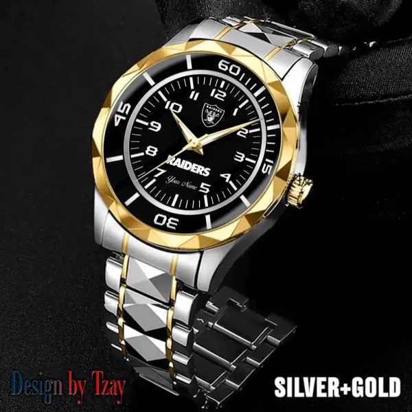 Las Vegas Raiders Best Dad Ever Luxury Diamond Men Wristwatch Father's Day Gift SPTDMW244 - Image 4