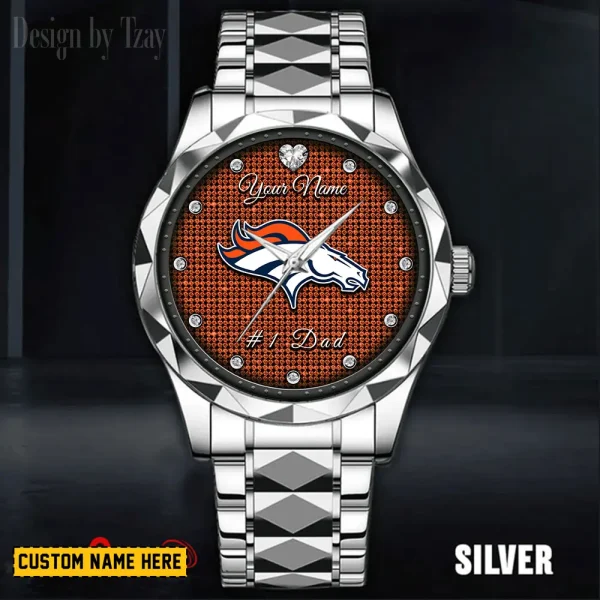 Denver Broncos #1 Dad Luxury Diamond Men Wristwatch Father's Day Gift SPTDMW204 - Image 2
