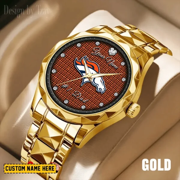 Denver Broncos #1 Dad Luxury Diamond Men Wristwatch Father's Day Gift SPTDMW204 - Image 4