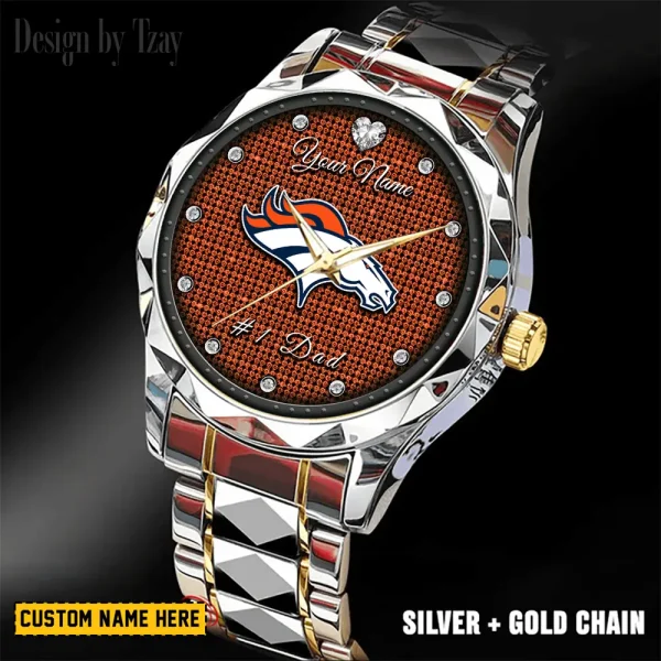 Denver Broncos #1 Dad Luxury Diamond Men Wristwatch Father's Day Gift SPTDMW204 - Image 5