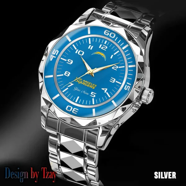 Los Angeles Chargers Best Dad Ever Luxury Diamond Men Wristwatch Father's Day Gift SPTDMW245