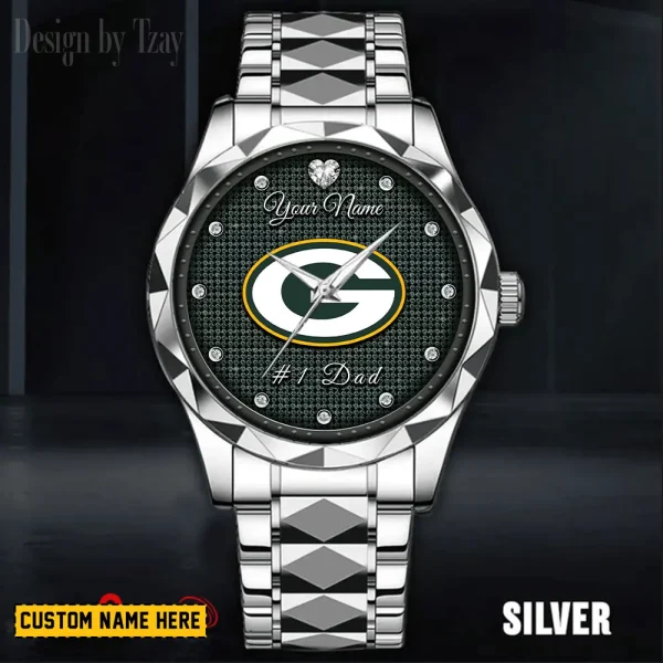 Green Bay Packers #1 Dad Luxury Diamond Men Wristwatch Father's Day Gift SPTDMW206 - Image 2