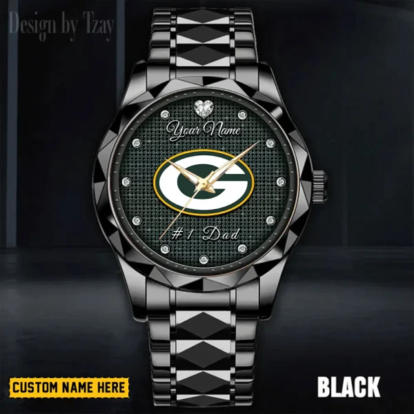 Green Bay Packers #1 Dad Luxury Diamond Men Wristwatch Father's Day Gift SPTDMW206 - Image 4