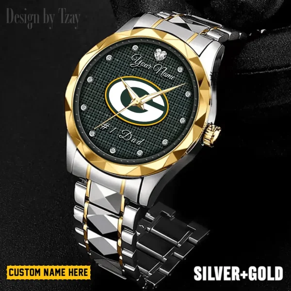 Green Bay Packers #1 Dad Luxury Diamond Men Wristwatch Father's Day Gift SPTDMW206