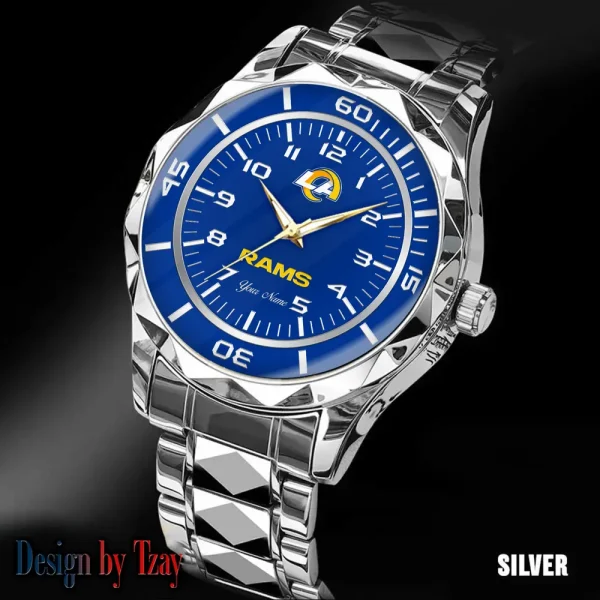 Los Angeles Rams Best Dad Ever Luxury Diamond Men Wristwatch Father's Day Gift SPTDMW246