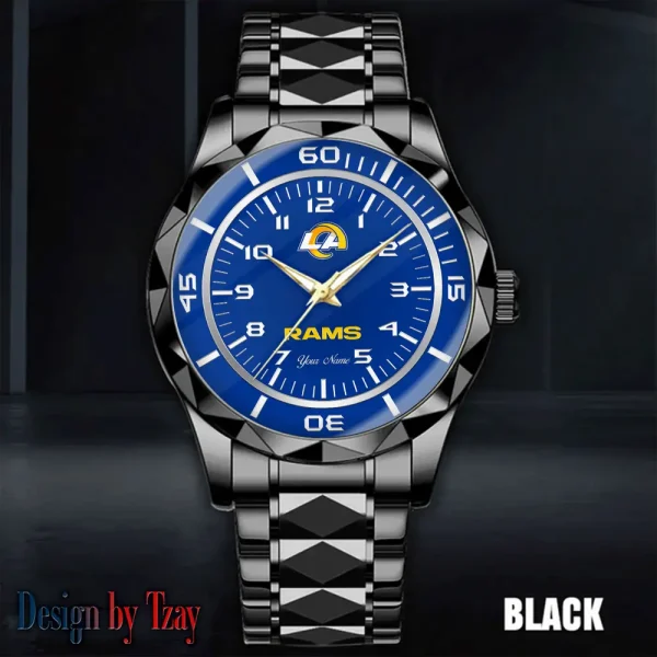 Los Angeles Rams Best Dad Ever Luxury Diamond Men Wristwatch Father's Day Gift SPTDMW246 - Image 2