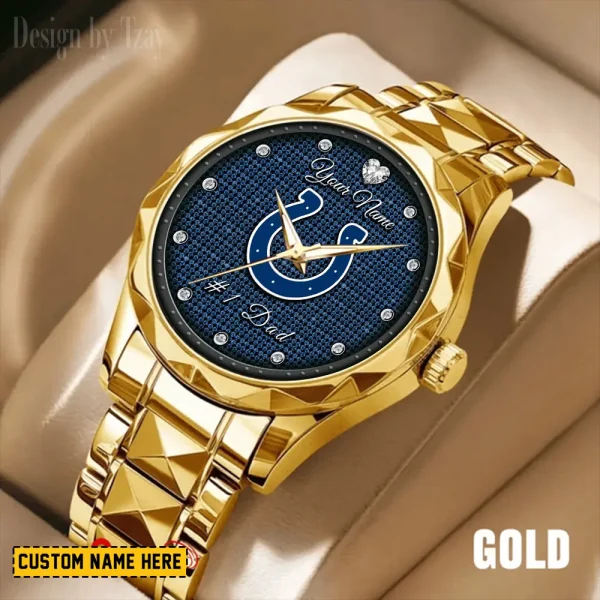 Indianapolis Colts #1 Dad Luxury Diamond Men Wristwatch Father's Day Gift SPTDMW208 - Image 4