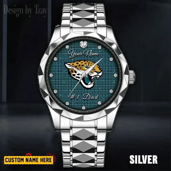 Jacksonville Jaguars #1 Dad Luxury Diamond Men Wristwatch Father's Day Gift SPTDMW209 - Image 2