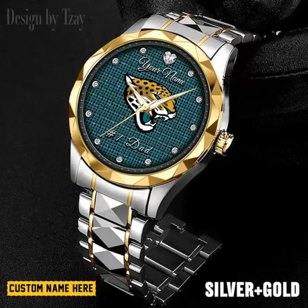 Jacksonville Jaguars #1 Dad Luxury Diamond Men Wristwatch Father's Day Gift SPTDMW209