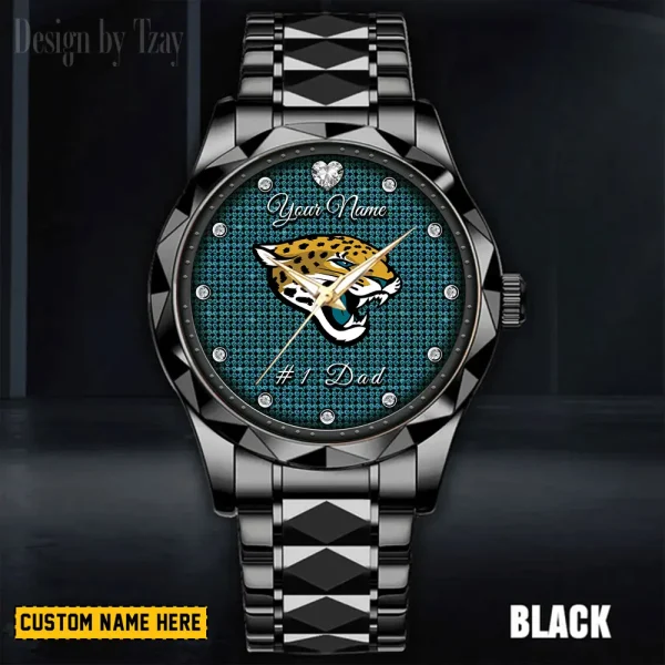 Jacksonville Jaguars #1 Dad Luxury Diamond Men Wristwatch Father's Day Gift SPTDMW209 - Image 5