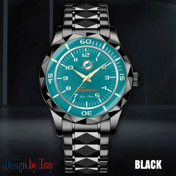 Miami Dolphins Best Dad Ever Luxury Diamond Men Wristwatch Father's Day Gift SPTDMW247 - Image 3