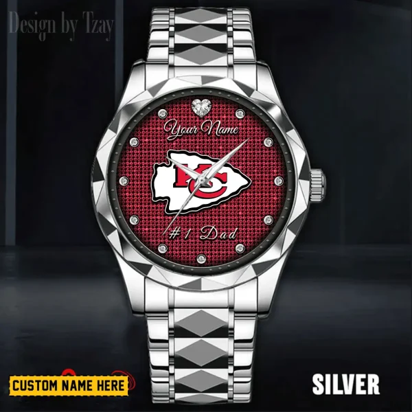 Kansas City Chiefs #1 Dad Luxury Diamond Men Wristwatch Father's Day Gift SPTDMW210 - Image 3