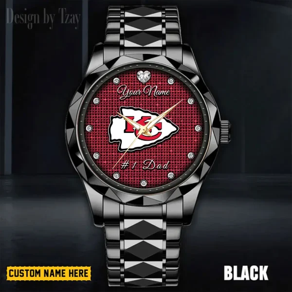 Kansas City Chiefs #1 Dad Luxury Diamond Men Wristwatch Father's Day Gift SPTDMW210 - Image 4