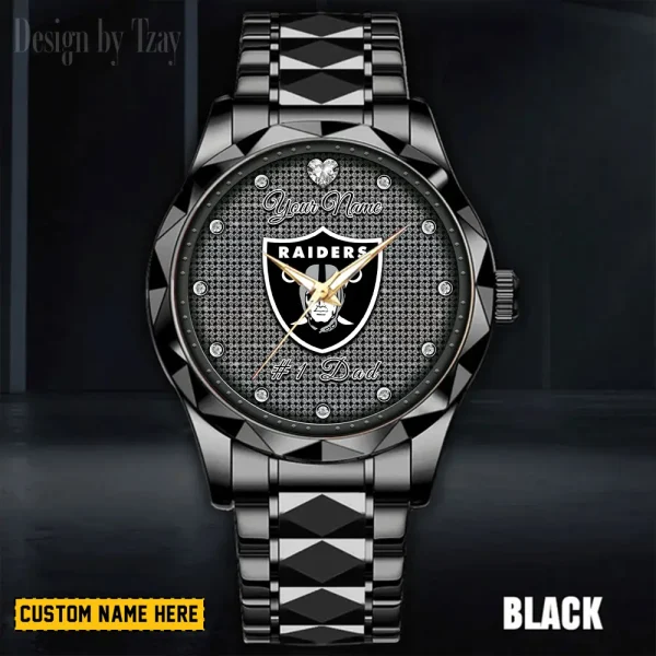 Las Vegas Raiders #1 Dad Luxury Diamond Men Wristwatch Father's Day Gift SPTDMW211 - Image 2