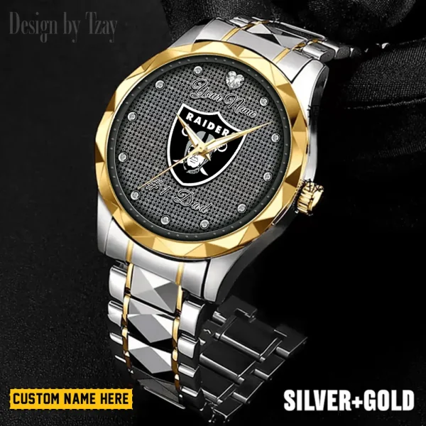 Las Vegas Raiders #1 Dad Luxury Diamond Men Wristwatch Father's Day Gift SPTDMW211