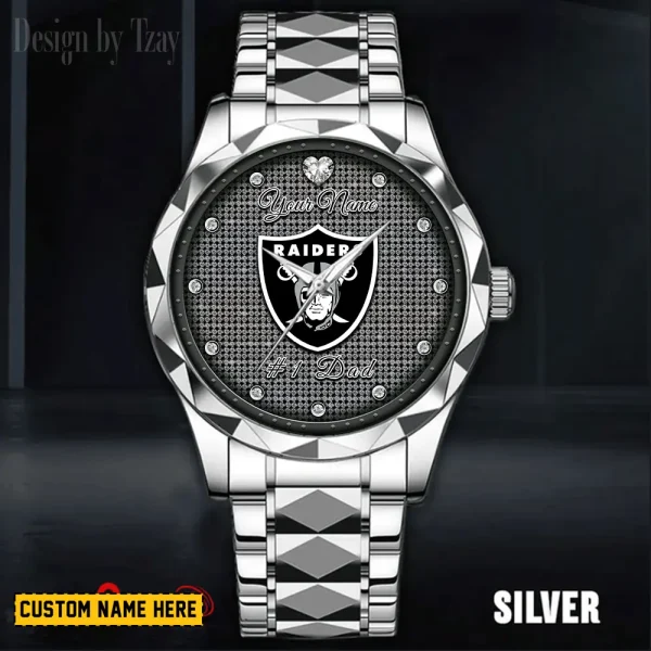 Las Vegas Raiders #1 Dad Luxury Diamond Men Wristwatch Father's Day Gift SPTDMW211 - Image 5