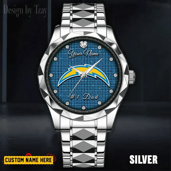 Los Angeles Chargers #1 Dad Luxury Diamond Men Wristwatch Father's Day Gift SPTDMW212 - Image 2