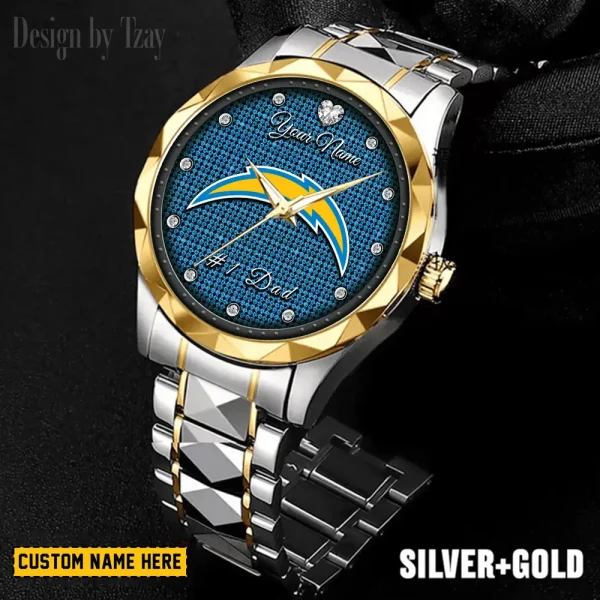 Los Angeles Chargers #1 Dad Luxury Diamond Men Wristwatch Father's Day Gift SPTDMW212