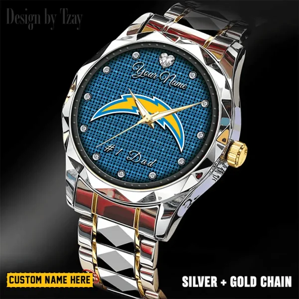 Los Angeles Chargers #1 Dad Luxury Diamond Men Wristwatch Father's Day Gift SPTDMW212 - Image 5