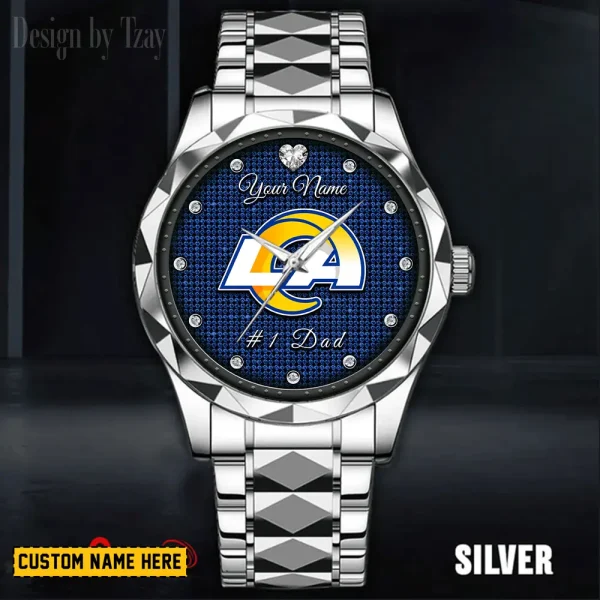 Los Angeles Rams #1 Dad Luxury Diamond Men Wristwatch Father's Day Gift SPTDMW213 - Image 2