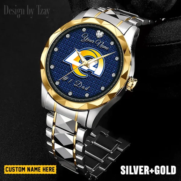 Los Angeles Rams #1 Dad Luxury Diamond Men Wristwatch Father's Day Gift SPTDMW213