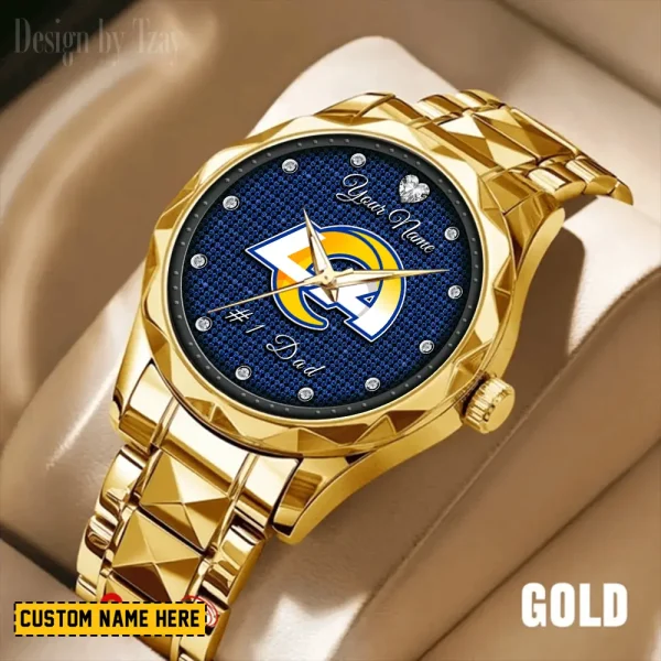Los Angeles Rams #1 Dad Luxury Diamond Men Wristwatch Father's Day Gift SPTDMW213 - Image 4