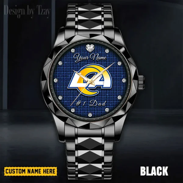 Los Angeles Rams #1 Dad Luxury Diamond Men Wristwatch Father's Day Gift SPTDMW213 - Image 5